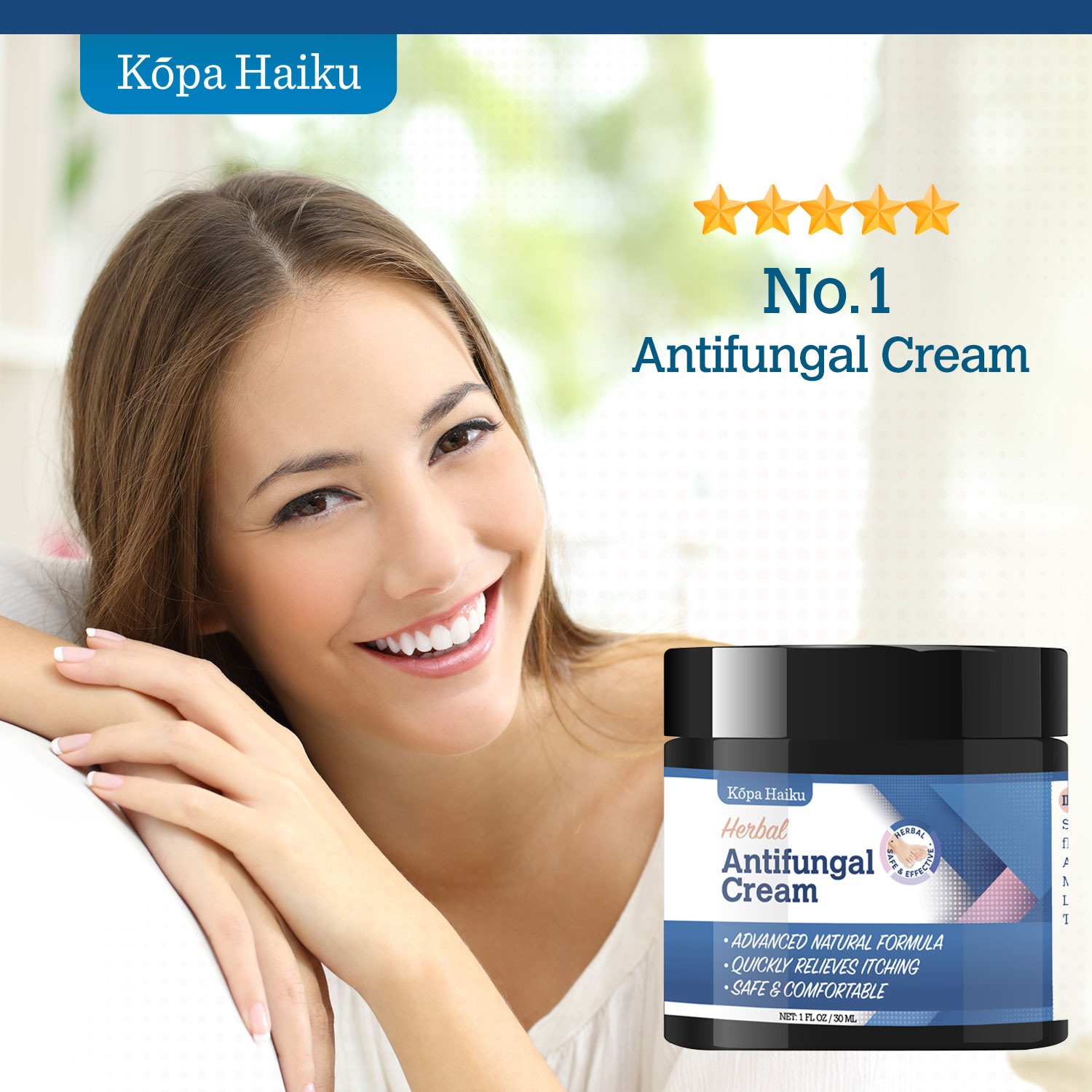 Kopa Haiku Antifungal Cream Anti Itch Cream For Face Body Athletes Foot Ringworm Eczema
